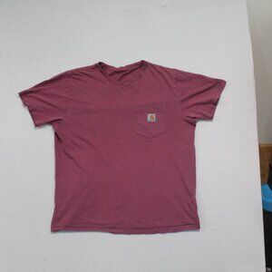 Carhartt Men Red Tee Shirt Short Sleeve Workwear Size Large